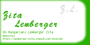 zita lemberger business card